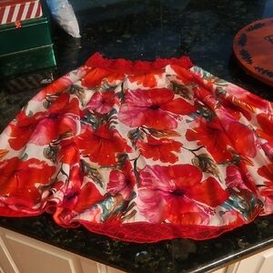 Floral Red Skirt